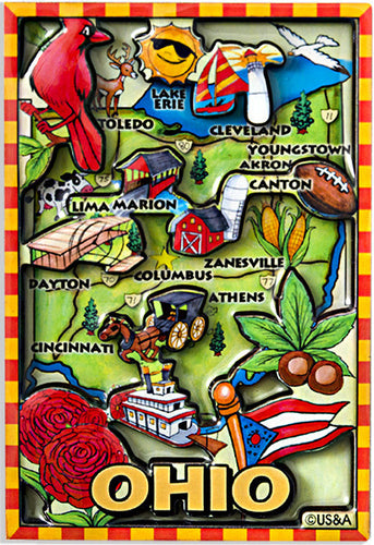 Magnet Dual Level Epoxy Ohio Map