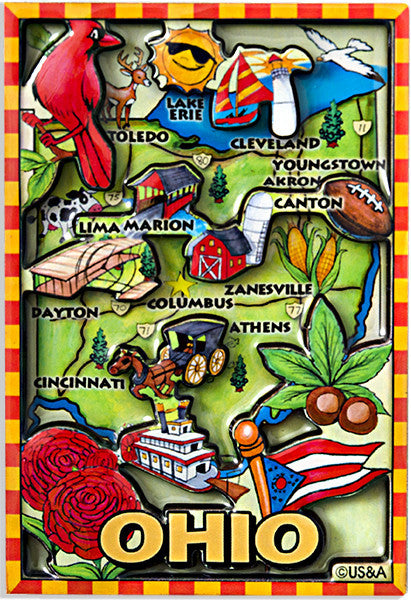 Magnet Dual Level Epoxy Ohio Map