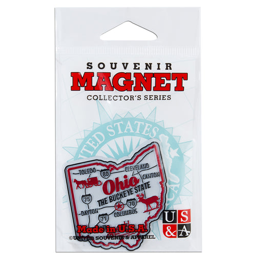 MGOH98 Magnet 3 Color Map Ohio with Cities