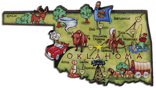 Magnet Large Artwood Oklahoma Map