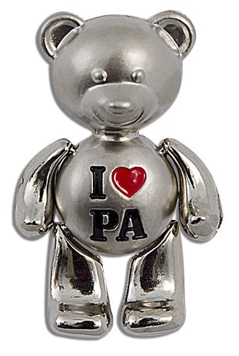 Magnet Moving Teddy Bear I Heart PA