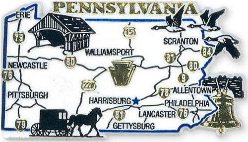 Rubber Magnet Large Pa Map