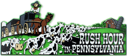 Rubber Magnet Large Rush Hour in Pennsylvania