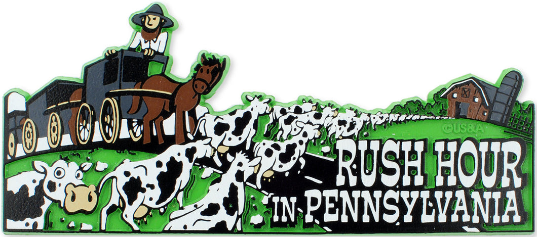 Rubber Magnet Large Rush Hour in Pennsylvania