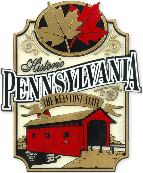 Rubber Magnet Large Pennsylvania Vintage