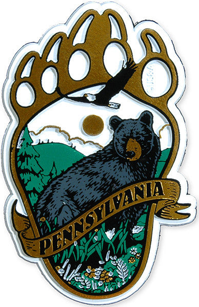 Rubber Magnet Large Pennsylvania Bear Claw
