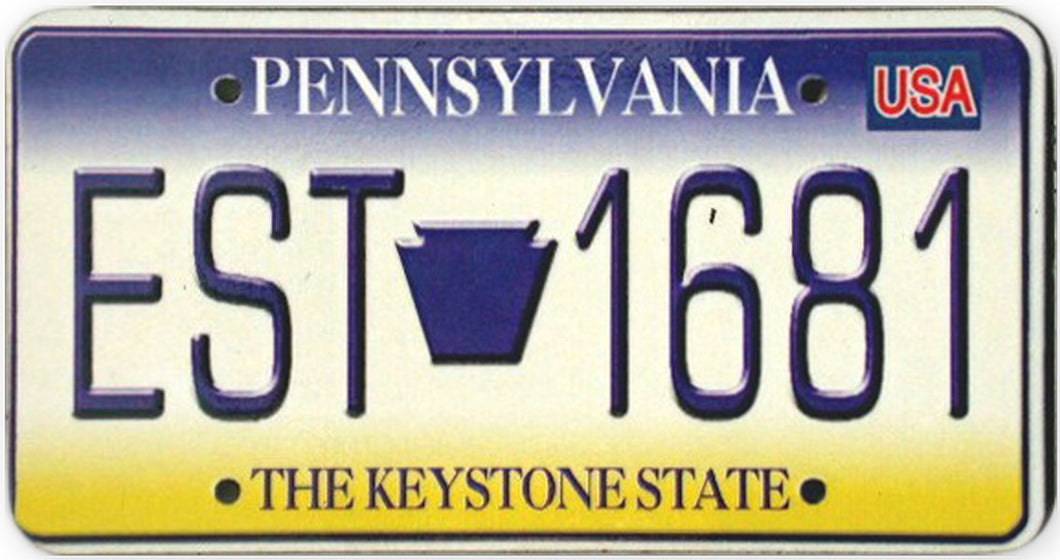 Magnet Wood License Plate Pennsylvania