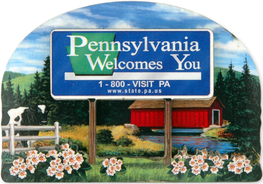 Magnet Wood Welcome Sign Pennsylvania