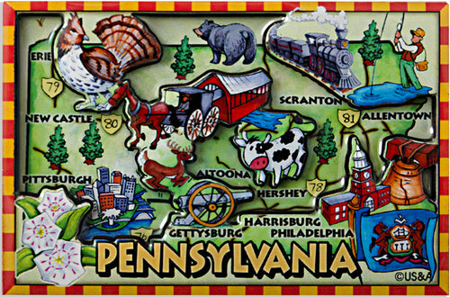 Magnet Dual Level Epoxy Pennsylvania Map