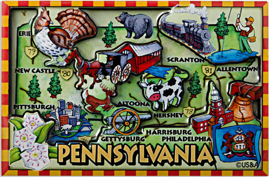 Magnet Dual Level Epoxy Pennsylvania Map