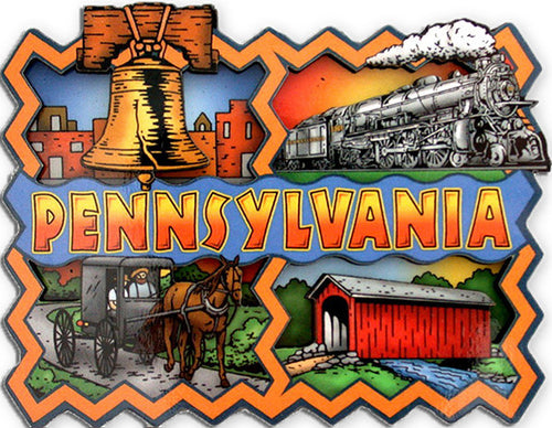 Magnet BiLevel Artwood Pennsylvania Jagged Edge