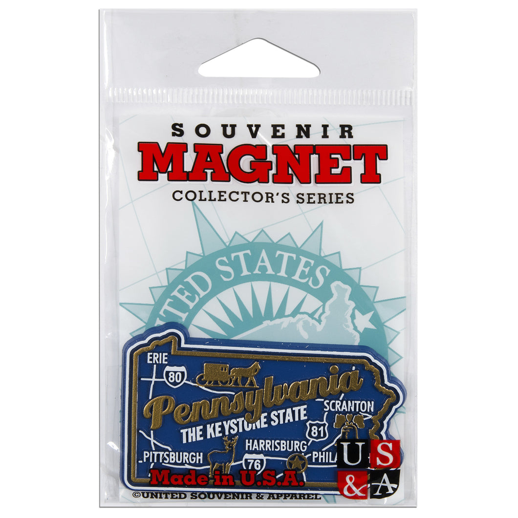 MGPA98 Magnet 3 Color Map Pennsylvania with Cities