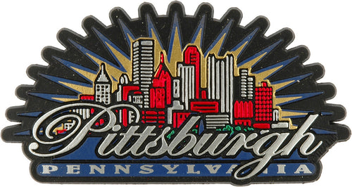 Rubber Magnet Large Pittsburgh Sunburst