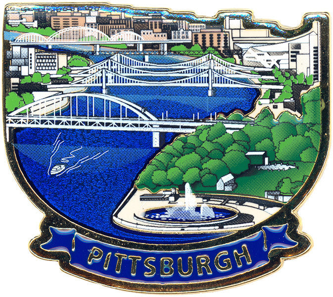 Magnet Color Filled Pittsburgh River Bridges