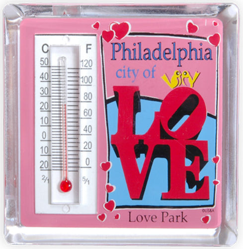Thermometer Magnet Lucite Philadelphia LOVE