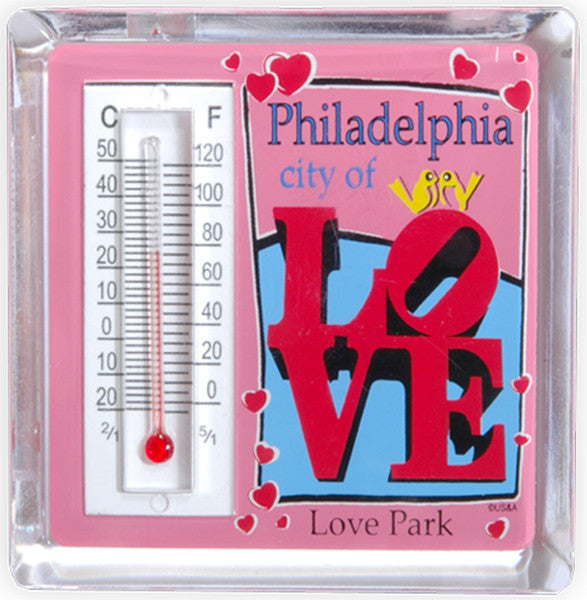 Thermometer Magnet Lucite Philadelphia LOVE