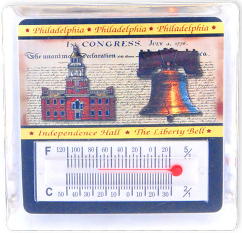 Thermometer Magnet Lucite Philadelphia Parchment