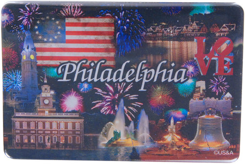 Magnet Thick Lucite Philadelphia Fireworks