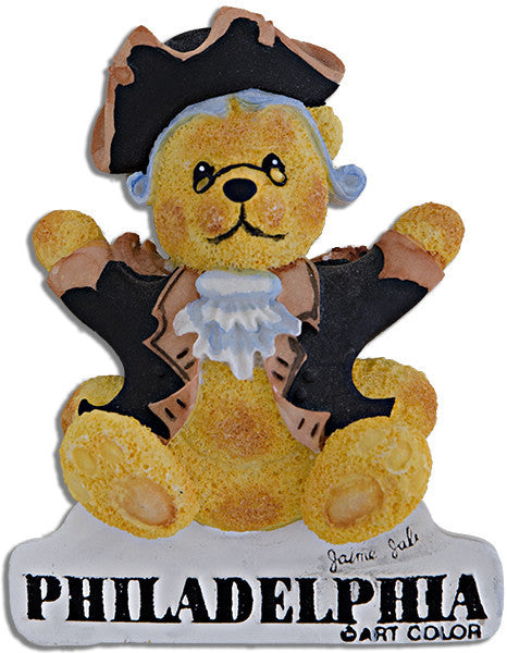 Magnet Polyresin Philadelphia Colonial Bear