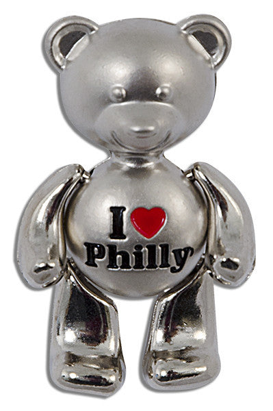 Magnet Moving Teddy Bear I Heart Philly