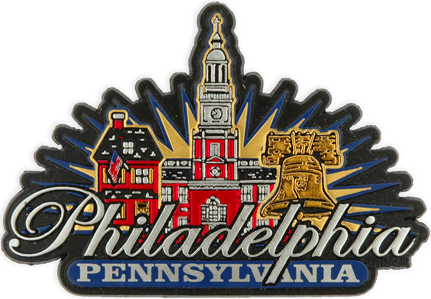 Rubber Magnet Large Philadelphia Sunburst