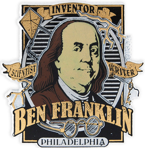 Rubber Magnet Large Ben Franklin Philadelphia
