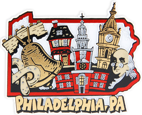 Rubber Magnet Large Philadelphia Cartoon