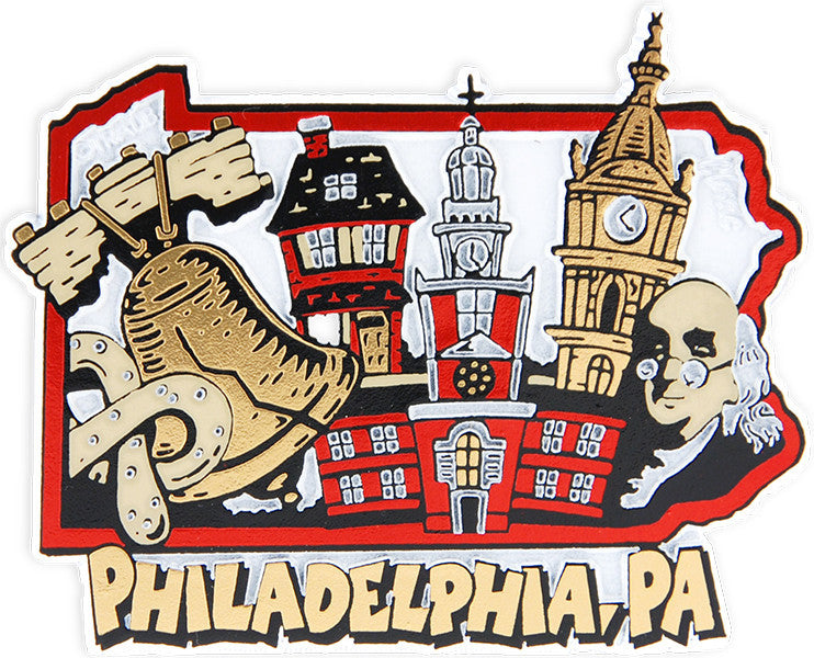 Rubber Magnet Large Philadelphia Cartoon