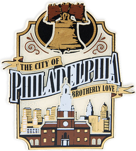 Rubber Magnet Large Philadelphia Vintage