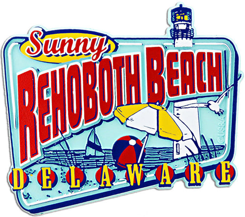 Rubber Magnet Large Rehoboth Beach Vintage Sign
