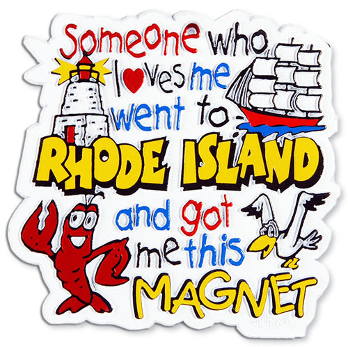 Rubber Magnet Large Rhode Island Someone Loves Me