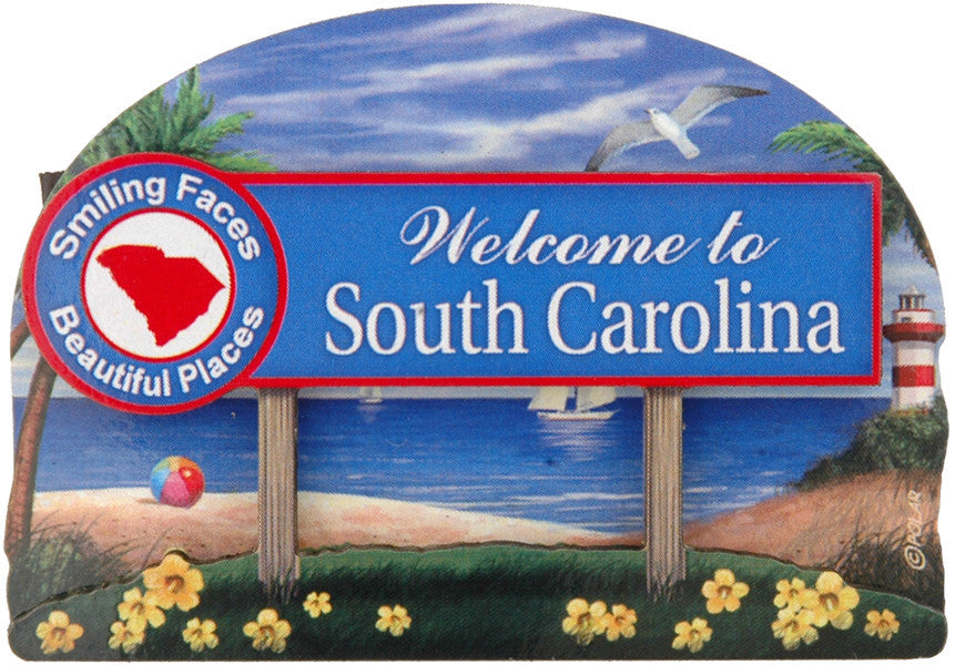 Magnet Wood Welcome Sign South Carolina