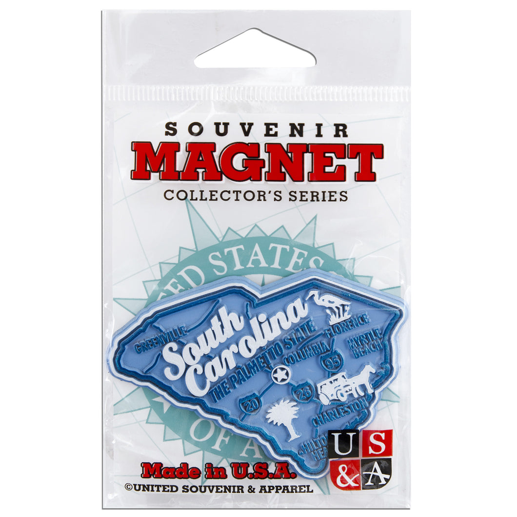 MGSC98 Magnet South Carolina Map with Cities