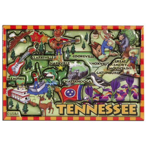 Magnet - Dual Level Epoxy - Tennessee Map
