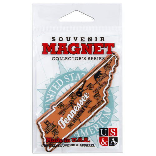 MGTN98 Magnet 3 Color Map Tennessee with Cities