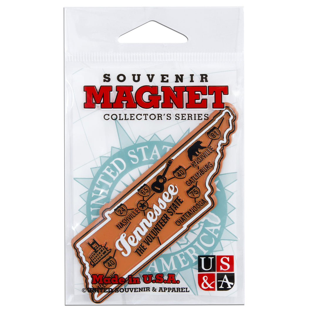 MGTN98 Magnet 3 Color Map Tennessee with Cities