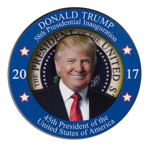 Wood Magnet - Circle - Donald Trump 45th President