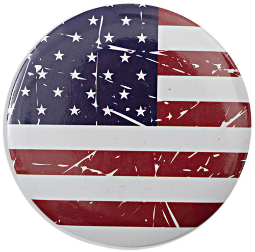Magnet Round US Flag Distressed