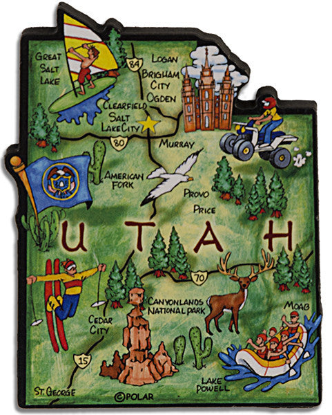 Magnet Large Artwood Utah Map