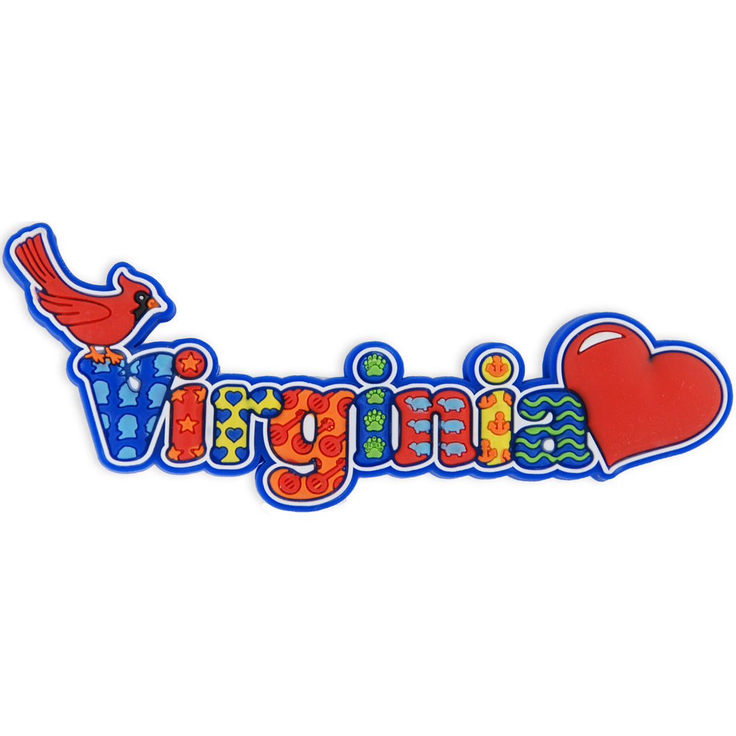 Magnet Raised Word Virginia