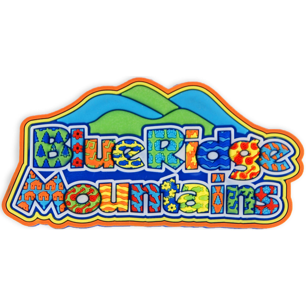 Magnet Raised Word Blue Ridge Mountains