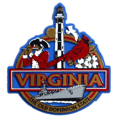 Rubber Magnet Large Virginia Foil Symbols