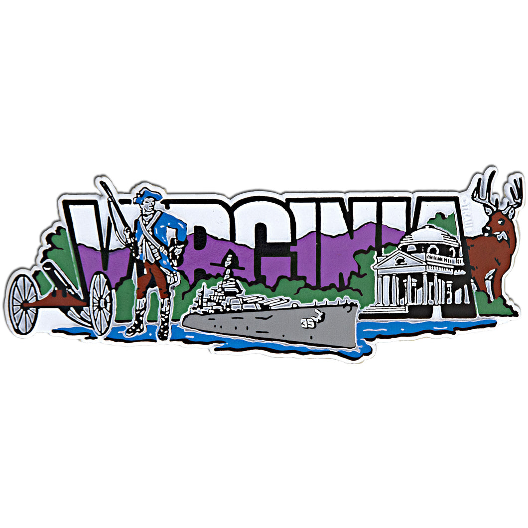 Rubber Magnet Large Virginia Word