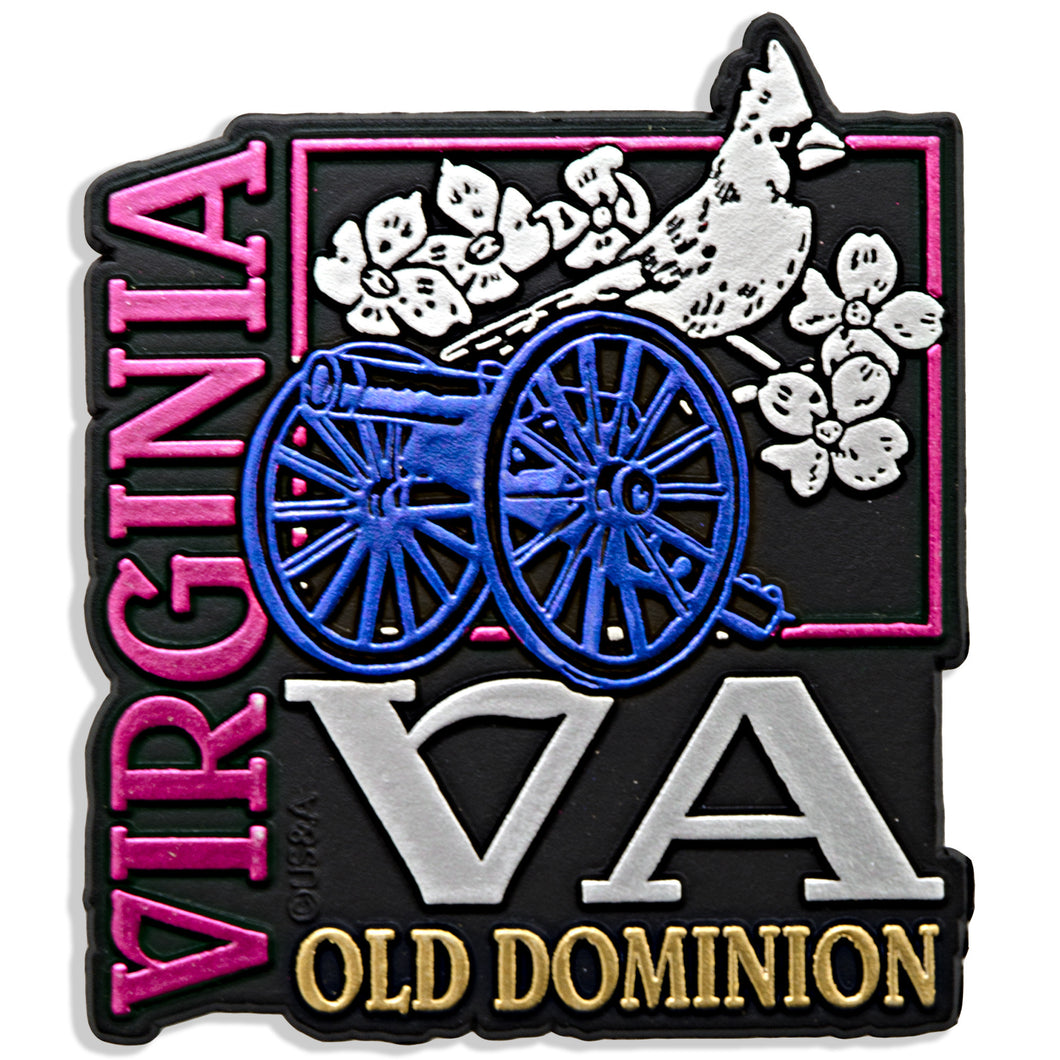 Rubber Magnet Large Virginia Metallic Square