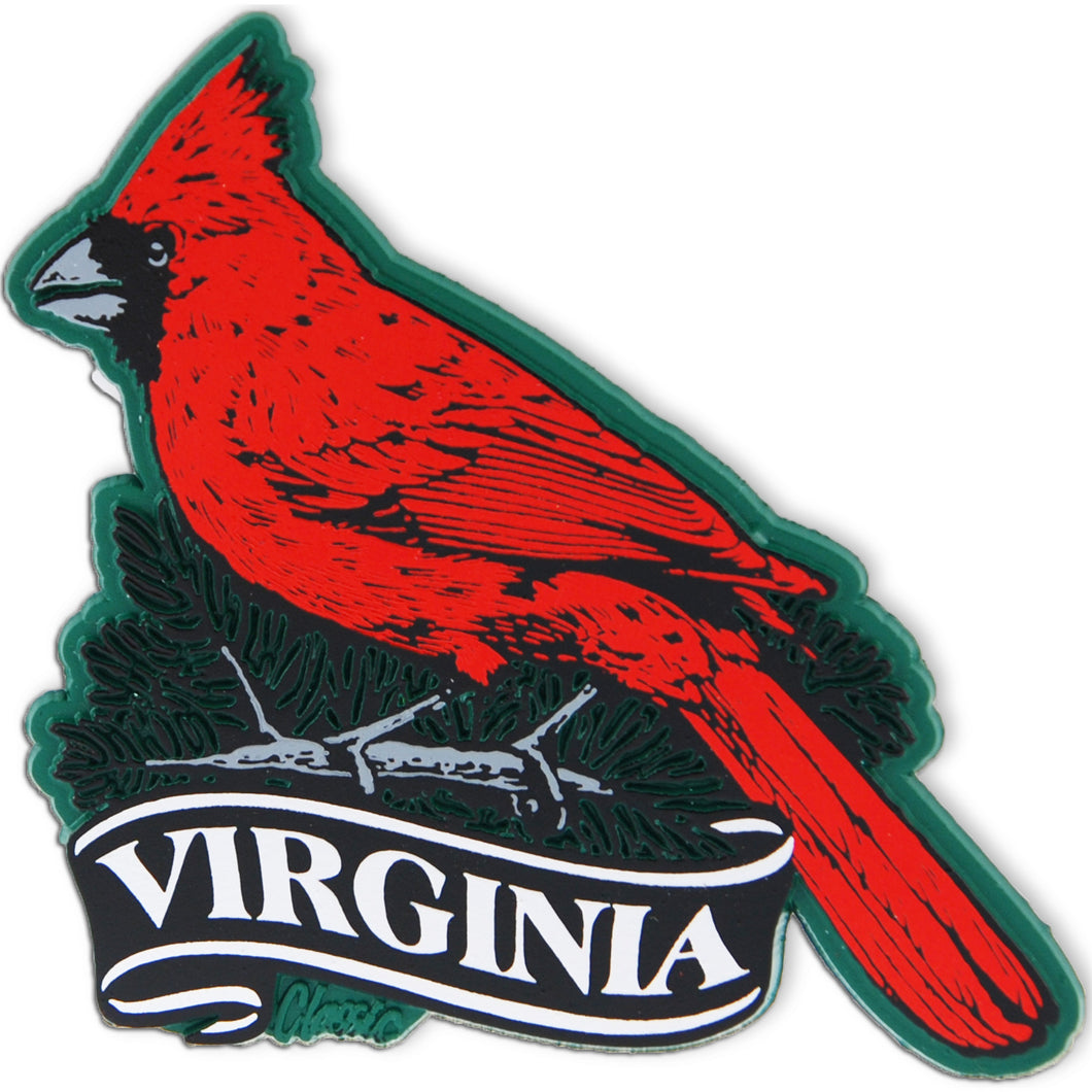 Rubber Magnet Large Virginia Cardinal