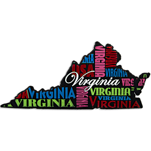 Rubber Magnet Large Virginia Repeating