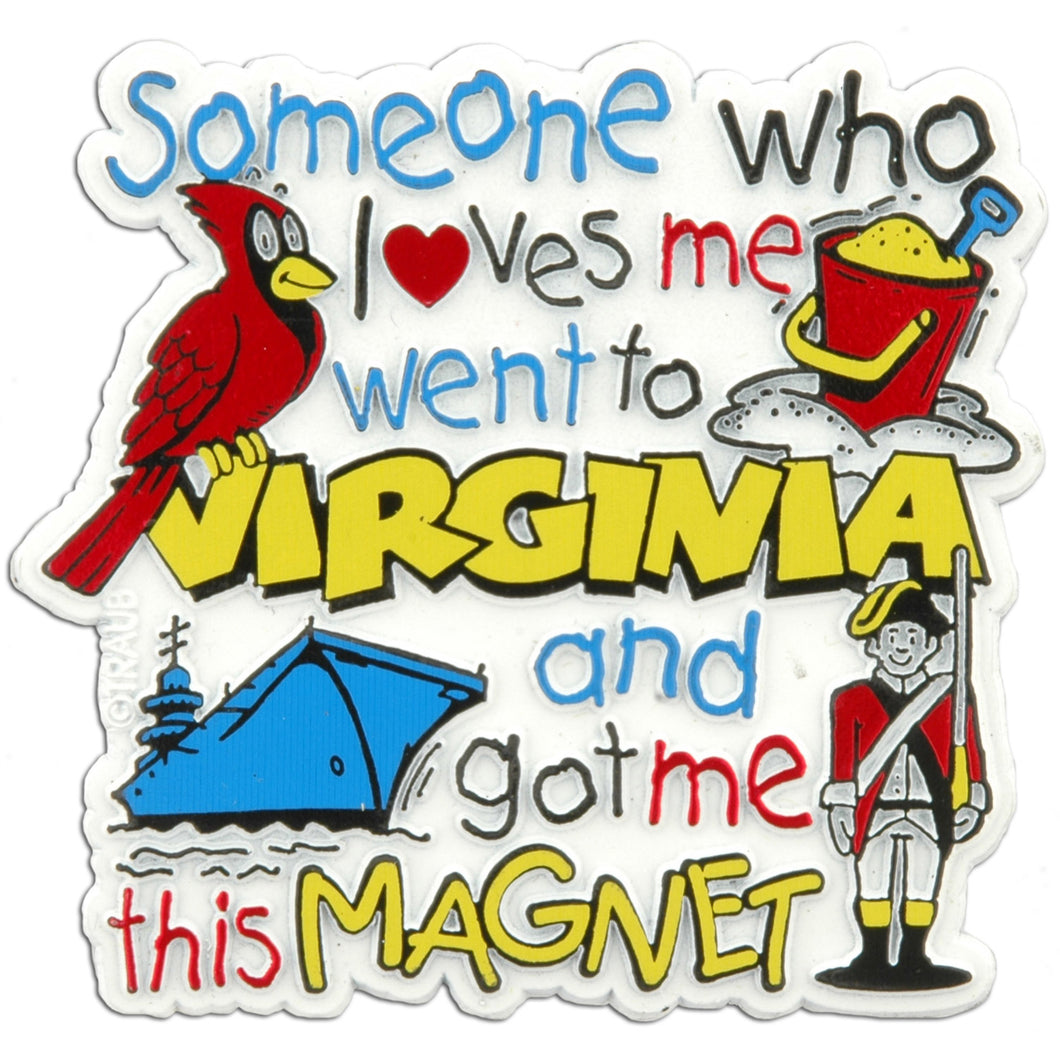 Rubber Magnet Large Virginia Someone Loves Me