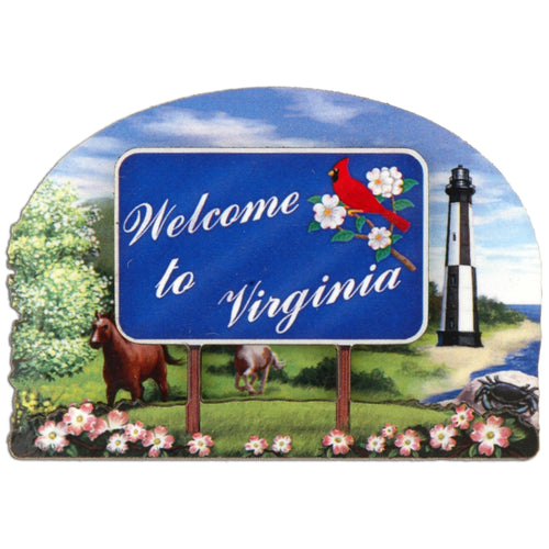 Magnet Wood Welcome Sign Virginia