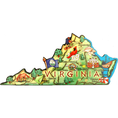 Magnet Large Artwood Virginia Map