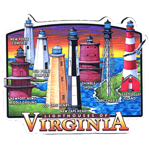 Magnet Large Artwood Virginia Lighthouses